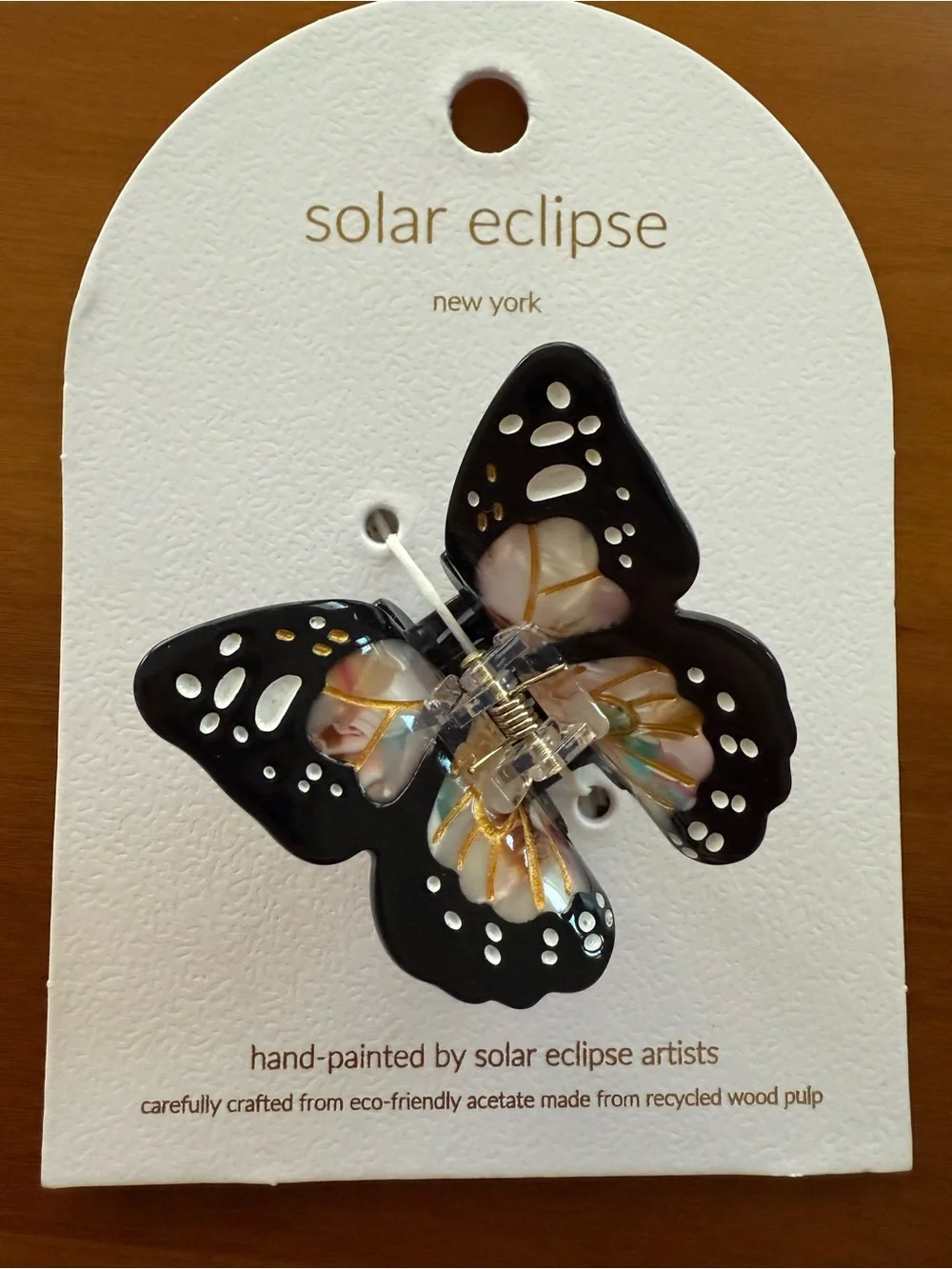 Solar Eclipse Mini Butterfly Hair Claw Clips Set of 2 NWT Swallowtail Monarch